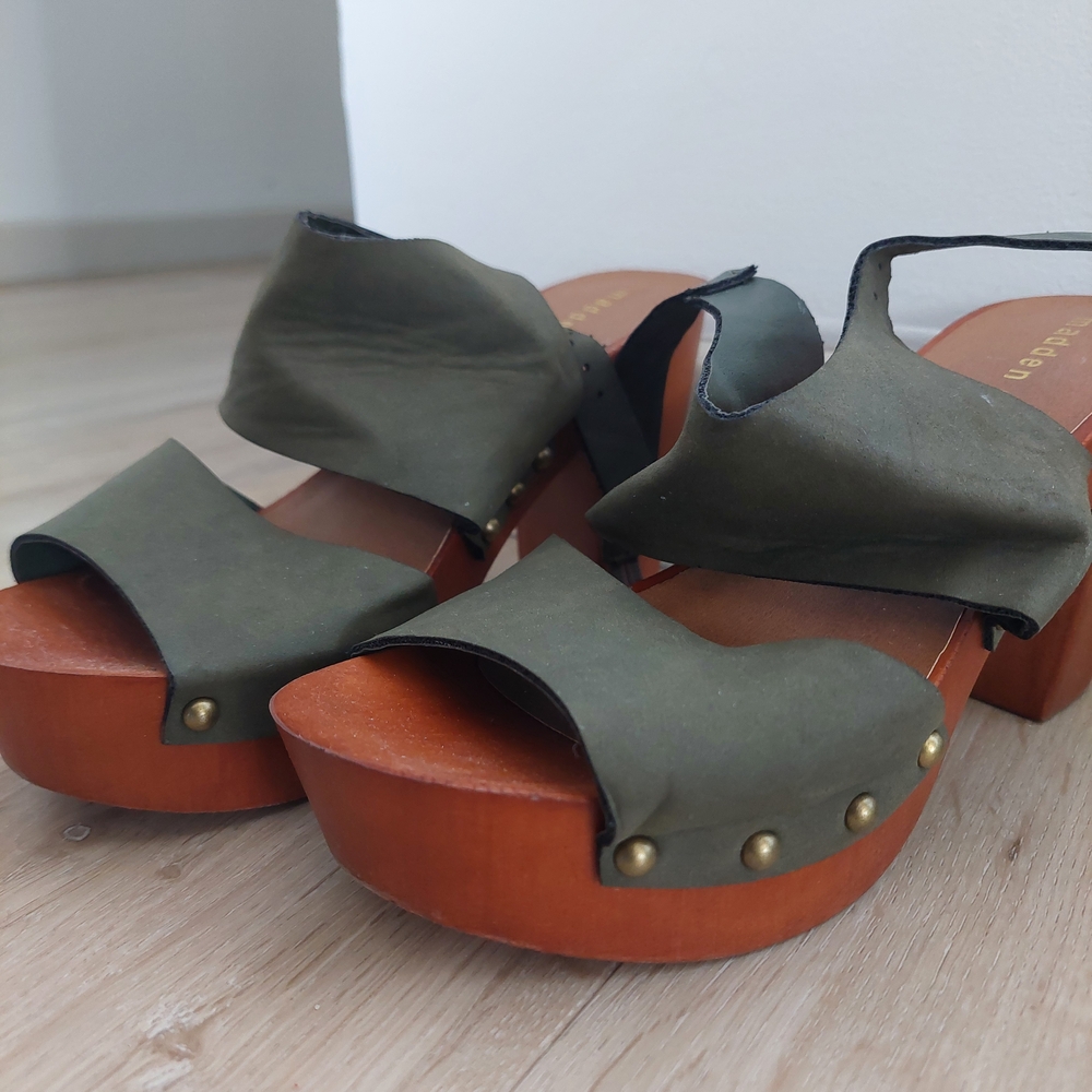 Madden Girl Olive Green Platform Sandals